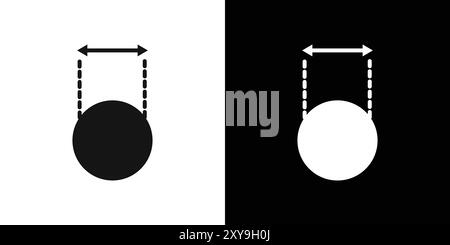 Durchmesser Größe Symbol Logozeichen Vektorumrandung in Schwarz-weiß Stock Vektor