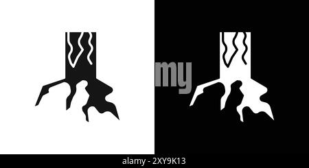 Gummi Roots Symbol Logo Zeichen Vektorumriss in schwarz-weiß Farbe Stock Vektor