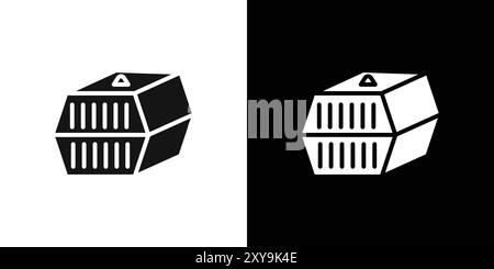 Resock Animals Icon Logo Vektorumrandung in schwarz-weiß Stock Vektor