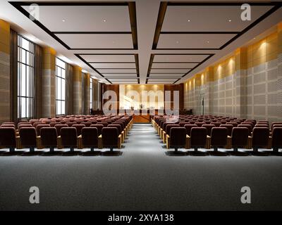 3D-Wiedergabe des Konferenzraums Stockfoto