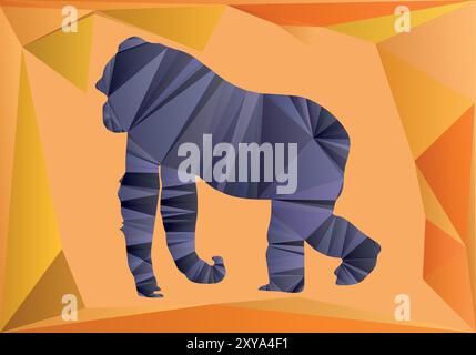 Polygon Dreieck Formen wilder Gorilla abstrakter Hintergrund Moderne Vektor-Illustration Stock Vektor