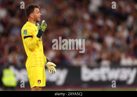 London Stadium, London, Großbritannien. August 2024. Carabao Cup Second Round Football, West Ham United gegen Bournemouth; Neto of Bournemouth Credit: Action Plus Sports/Alamy Live News Stockfoto