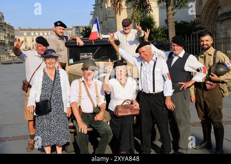 Bordeaux, Frankreich. August 2024. 2. Weltkrieg und NS-Besetzung: Gedenktag zum 80. Jahrestag der Befreiung Bordeaus durch den Widerstand Stockfoto