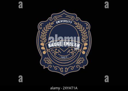 Vintage Retro University Campus Collage Bildungsabzeichen Emblem Logo Design Stock Vektor