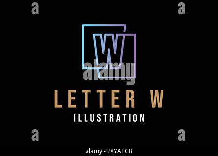 Einfacher geometrischer quadratischer Anfangsbuchstabe W Symbol Illustration Vektor Stock Vektor
