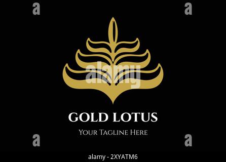 Einfache minimalistische goldene Lotus Blatt Blume für Beauty Care Kosmetik Spa Salon Logo Design Inspiration Stock Vektor