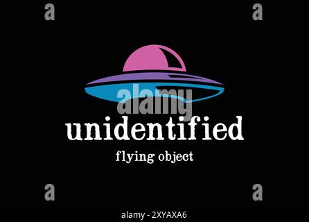 Einfaches minimalistisches Alien-UFO oder Unidentified Flying Object für Space Science Logo Design Stock Vektor