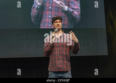 STUTTGART, 30. Juni 2018: Joonas Suotamo (Chewbacca, Star Wars) auf der Comic Con Germany Stuttgart, einer zweitägigen Fankonvention Stockfoto