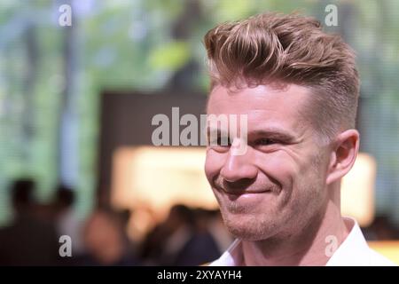 Frankfurt, Deutschland. September 2017. Nico Hulkenberg, deutscher Rennfahrer Renault Pressekonferenz auf der 65. IAA International Motor SH Stockfoto