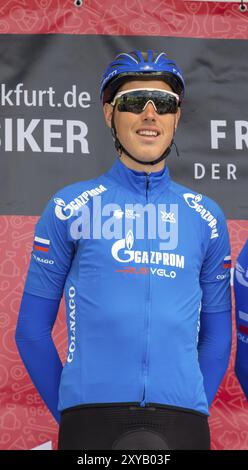 ESCHBORN, DEUTSCHLAND, 1. MAI 2018: Artem Nych (Gazprom-RusVelo) beim Radrennen Eschborn-Frankfurt Stockfoto