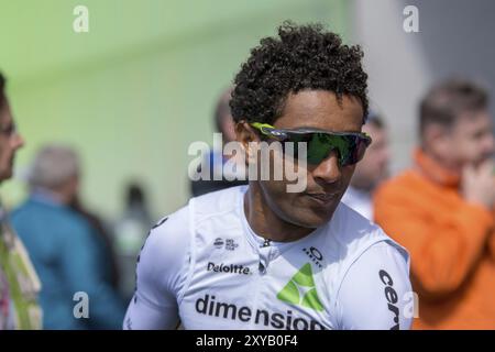 ESCHBORN, DEUTSCHLAND, 1. MAI: Radfahrer %1 (%2) meldet sich beim Radrennen Eschborn-Frankfurt an, einem jährlichen klassischen Radrennen, das in Eschborn und f startet Stockfoto