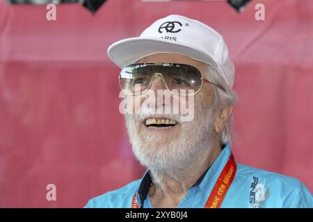 STUTTGART, 30. Juni 2018: Riccardo Pizzuti (Schauspieler in Terence Hill/Bud Spencer Italo Westerns) freut sich, Fans auf der Comic Con Germany Stut zu treffen Stockfoto