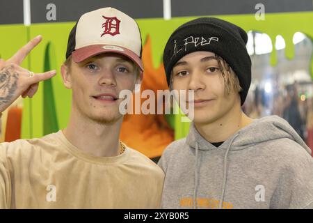 DORTMUND, 1. Dezember 2018: Bars & Melody auf der German Comic Con Dortmund, einer zweitägigen Fan-Convention Stockfoto