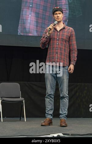 STUTTGART, 30. Juni 2018: Joonas Suotamo (Chewbacca, Star Wars) auf der Comic Con Germany Stuttgart, einer zweitägigen Fankonvention Stockfoto