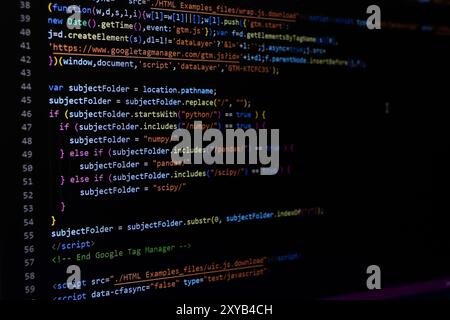 Programmierbildschirm, Codierungsbildschirm für Webentwickler Stockfoto