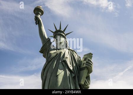 Nachbildung der Freiheitsstatue von Friedrich Auguste Bartholdi, Colmar, Elsass, Unterrhein, Frankreich, Europa Stockfoto