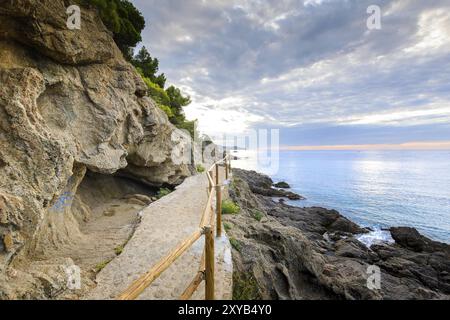 Schönen Sant Francesc Creek und Strand in Blanes in Spanien Stockfoto