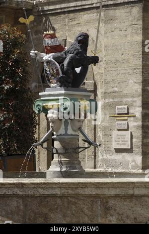 Brunnen im Rathaus in Bad Langensalza Stockfoto