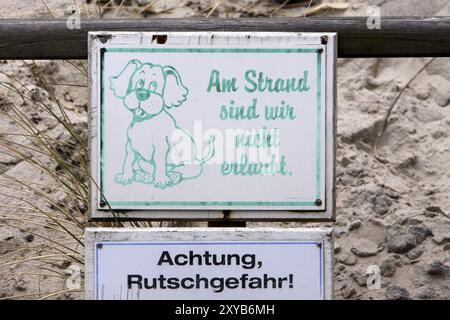 Strandverbot für Hunde Stockfoto