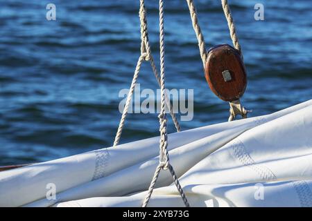 Detail eines Segelschiffes Stockfoto