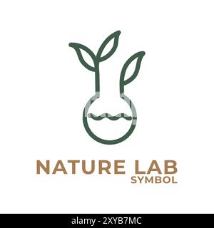 Green Nature Leaf Lab Icon Vektor-Illustration Stock Vektor
