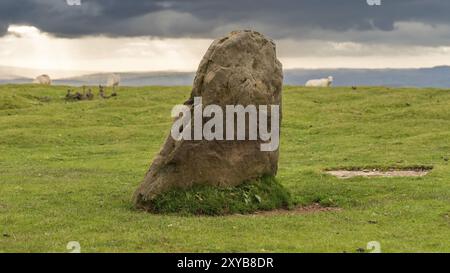 Blick über die Landschaft der Brecon Beacons National Park in der Nähe des Steinkreises und Twmpa, vom Heu Bluff Parkplatz in den Schwarzen Bergen gesehen, Powy Stockfoto