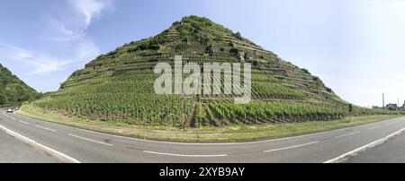 Rotweinstraße an der Ahr mit Weinberg Stockfoto