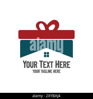 Einfache Minimalistische Geschenkbox Cube House Home Symbol Illustration Vektor Stock Vektor