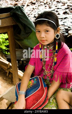 Porträt von Gayo Karen Flüchtling in einem Flüchtlingslager an der Thai-burmesischen Grenze genommen. Stockfoto