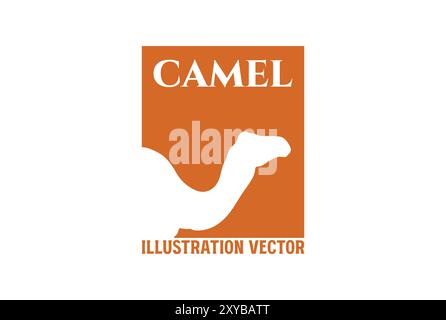 Einfache Minimalistische Quadrat Walking Kamel Silhouette Illustration Vektor Stock Vektor