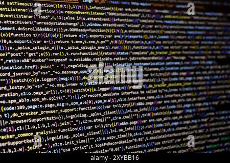 Codierung der Webentwicklung, Programmierbildschirm Stockfoto