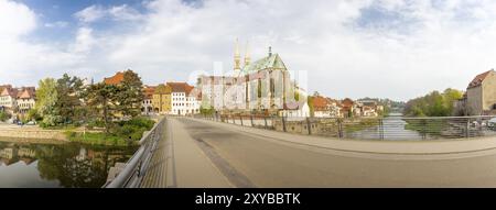 Panorama von Goerlitz mit Blick auf die Pfarrkirche St Peter und St Paul (Peterskirche) Stockfoto