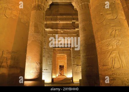 Säule im sobek-Tempel, KOM ombo, ägypten Stockfoto