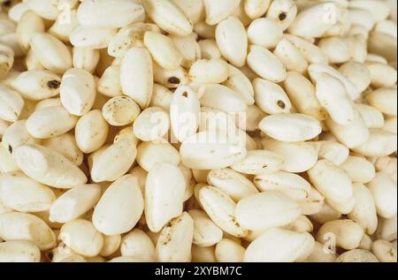 Makro von trockenen weißen Puffreis Müsli Stockfoto