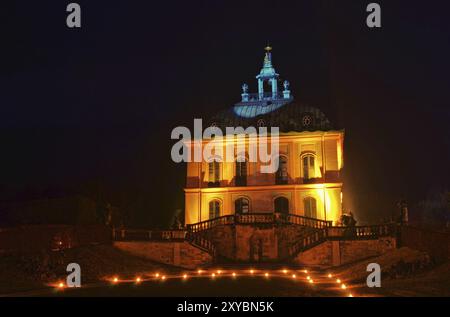 Moritzburg Little Fasan Castle Night, Moritzburg Little Fasan Castle Night 02 Stockfoto