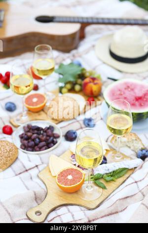 Ansicht von oben Sommer Garten italienische Picknick. Summer Party Stockfoto