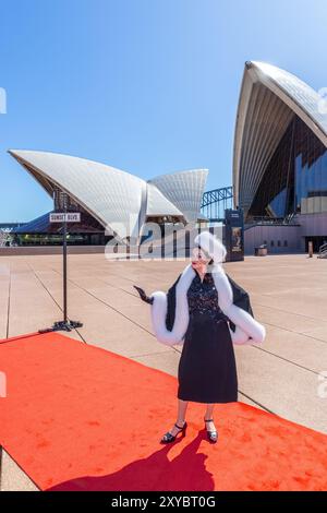 Sydney, Australien, 29. August 2024, Sarah Brightman nimmt an einem Fotogespräch Teil, bevor sie im „Sunset Boulevard“ im Sydney Opera House auftritt. Quelle: Robert Wallace / Wallace Media Network / Alamy Live News Stockfoto