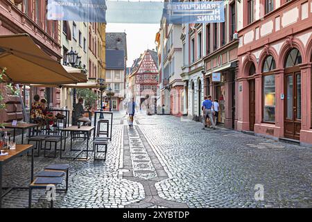 Augustinerstraße in Mainz, historische Häuser in der Altstadt, Fachwerkhäuser, Rheinland-Pfalz, Deutschland, Europa Stockfoto