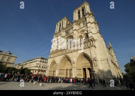 Kathedrale Notre Dame, Sitz der Erzdiözese Paris, Westfassade, Paris, Frankreich, Westeuropa, Europa Stockfoto