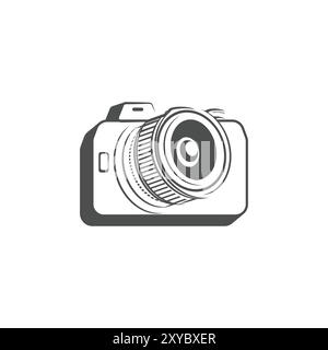 Vintage Retro Digitale Fotokamera Symbol Illustration Vektor Stock Vektor