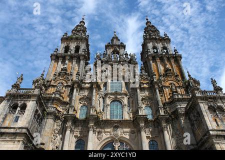 Catedral de Santiago de Compostela, en un día despejado. Stockfoto