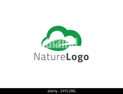 Grüne Vorlage mit abstraktem Blatt-Logo Stock Vektor