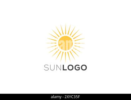 Minimalistisches und modernes SUN-Logo Stock Vektor