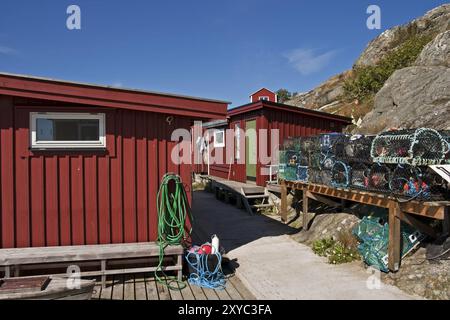 Schwedische Fischerhütten Stockfoto