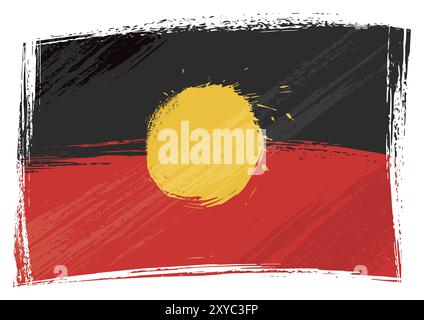 Australische Aborigines-Flagge im Grunge-Stil Stockfoto