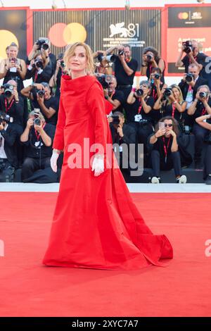 Venedig, 28.08.2024, 81. Venedig Filmfestival in Venedig, Italien, am 28. August 2024. Premiere von „BeetleJuice“ Isabelle HUPPERT - 20240828 PD11703 Stockfoto