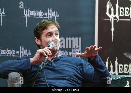 Düsseldorf-NEUSS, 2. November 2019: Zach Galligan (*1964, US-amerikanischer Schauspieler Gremlins) spricht bei We über seine Erfahrungen in der Filmindustrie Stockfoto