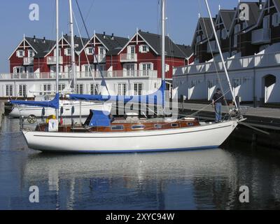 Segelboot in der Marina bagenkop auf Langeland Stockfoto