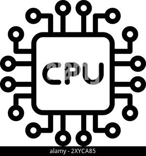 Abbildung Zum Design Des Cpu-Vektorsymbols Stock Vektor