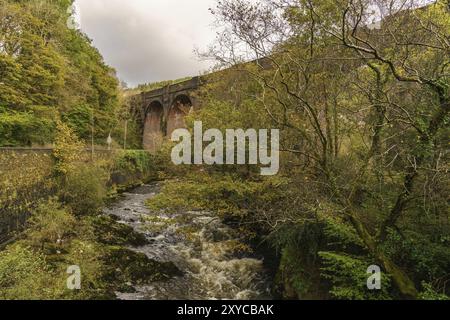 Pontrhydyfen Viadukt in Neath Port Talbot, West Glamorgan, Wales, Großbritannien Stockfoto